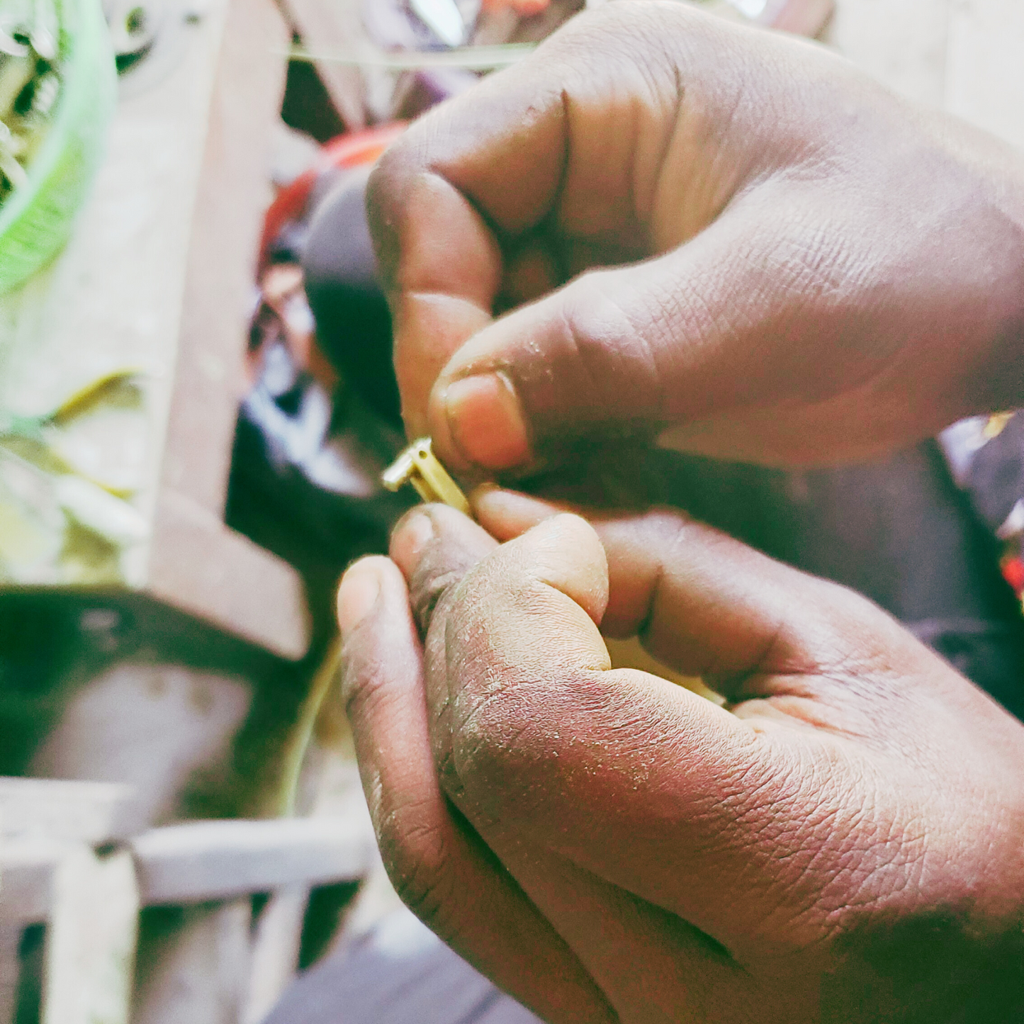 Cufflinks: Lamu Eclipsed Glow Black Recycled Glass & Brass