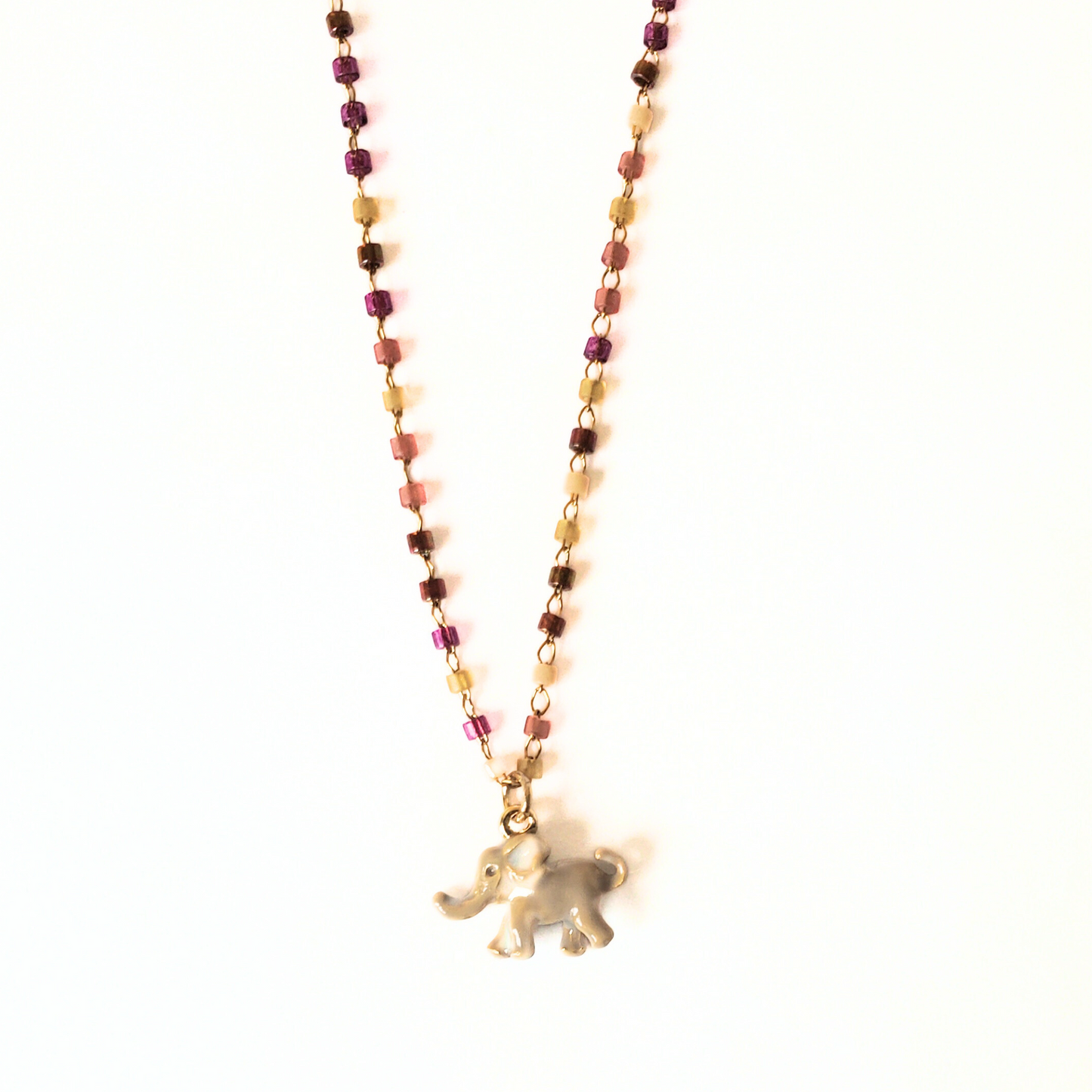Amboseli Sunset Tiny Elephant Necklace